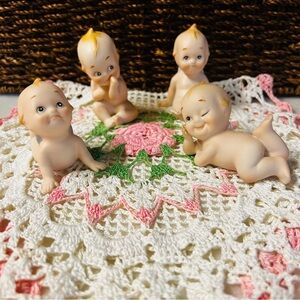 Vintage Set of 4 Bisque Porcelain Kewpie Dolls Figurines KW913